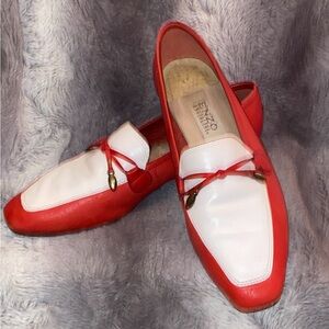 Enzo Angiolini Red and White Loafers